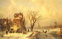 Leickert, Charles Henri Joseph - Skaters in a Frozen Winter Landscape